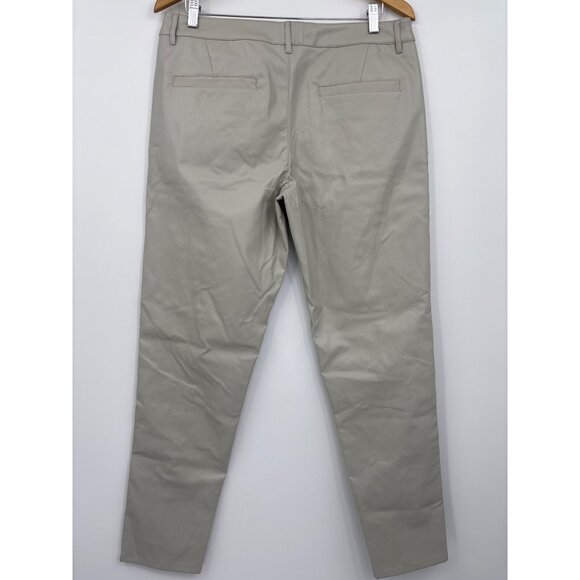 ASOS Design Faux Leather Lace Up Front Slim Fit Pant Beige Size 34 - Picture 4 of 5